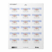 Rustic Floral Waterverf Modern Stripe Shabby Chic Etiket (Full Sheet)