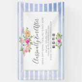 Rustic Floral Waterverf Modern Stripe Shabby Chic Spandoek (Verticaal)