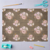 Rustic Floral Waterverf Script Ephemera-ontkoppeli Tissuepapier (Craft)