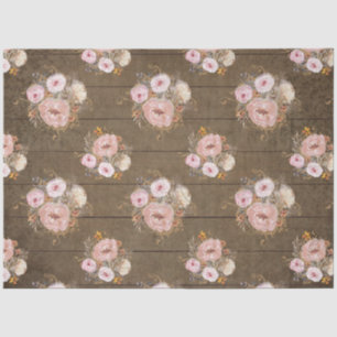 Rustic Floral Waterverf Script Ephemera-ontkoppeli Tissuepapier