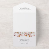 Rustic Floral Wedding All In One Uitnodiging (Buitenkant)