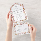 Rustic Floral Wedding All In One Uitnodiging (Afscheurbaar)