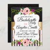Rustic Floral Wedding Bachelorette Party Kaart (Voorkant / Achterkant)