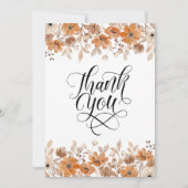 Rustic Floral Wedding Bedankkaart (Voorkant)