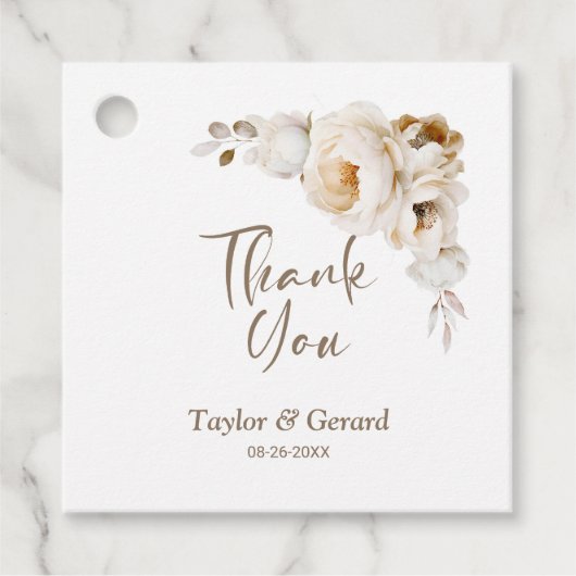 Rustic Floral Wedding Bedankt Bedankjes Labels (Voorkant)
