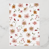 Rustic Floral Wedding Folie Uitnodiging (Achterkant)