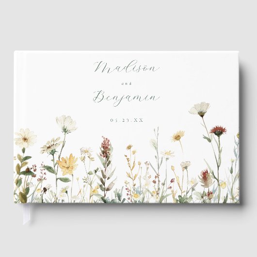 Rustic Floral Wedding Gastenboek (Voorkant)