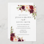 Rustic Floral Wedding Invitation-03 Kaart (Voorkant / Achterkant)