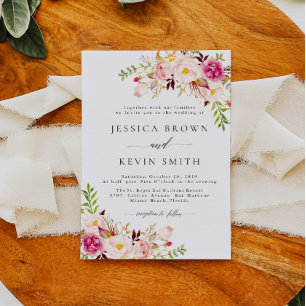 Rustic Floral Wedding Invitation-05 Kaart