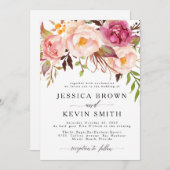 Rustic Floral Wedding Invitation-06 Kaart (Voorkant / Achterkant)