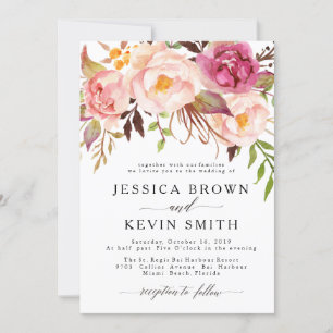 Rustic Floral Wedding Invitation-06 Kaart