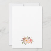 Rustic Floral Wedding Invitation Kaart (Achterkant)