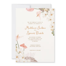 Rustic Floral Wedding Invitation