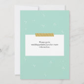 Rustic Floral Wedding Invitation Mint Gold Kaart (Achterkant)