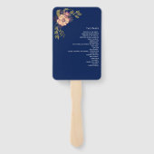 Rustic Floral Wedding Programme Hand Fan Handwaaier (Achterkant)