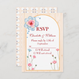 Rustic Floral Wedding RSVP Kaartje
