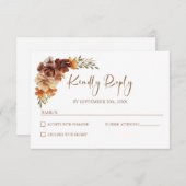 Rustic Floral Wedding RSVP Kaartje (Voorkant / Achterkant)