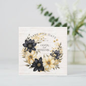Rustic Floral Wedding Save The Date (Staand voorkant)
