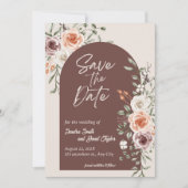 Rustic Floral Wedding Save the Date Invitation (Voorkant)