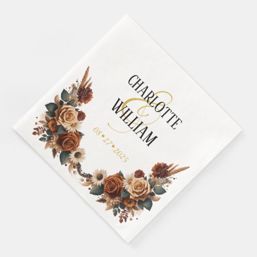 Rustic Floral Wedding Servet (Hoek)