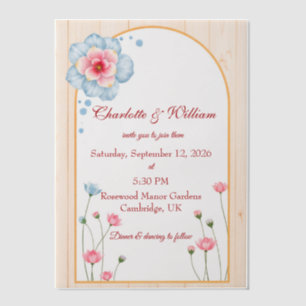 Rustic Floral Wedding Vellum Uitnodigingen
