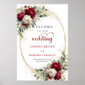 Rustic Floral Wedding Welcome Poster Sign (Devant)