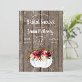 Rustic Floral White Pumpkin Vrijgezellenfeest Kaart (Staand voorkant)