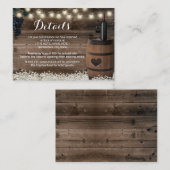 Rustic Floral Wine Barrel Hotel Accommodations Informatiekaartje (Voorkant / Achterkant)