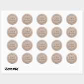 Rustic Floral Wreath Kraft Paper gepersonaliseerd Ronde Sticker (Vel)