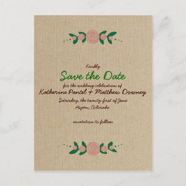 Rustic Floral Wreath Save the Date Aankondigingskaart