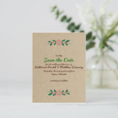 Rustic Floral Wreath Save the Date Aankondigingskaart (Staand voorkant)