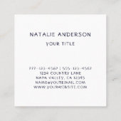 Rustic Floral Wreath Square Visitekaartje (Achterkant)