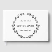 Rustic Floral Wreath Wedding Gastenboek (Voorkant)