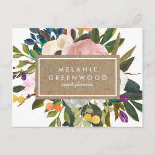 Rustic Florals Business Postcard Briefkaart