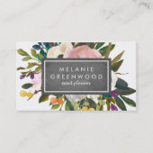  Rustic Florals Chalkboard Visitekaartje (Voorkant)