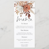 Rustic Florals Fall Wedding Thank You Menu (Voorkant)