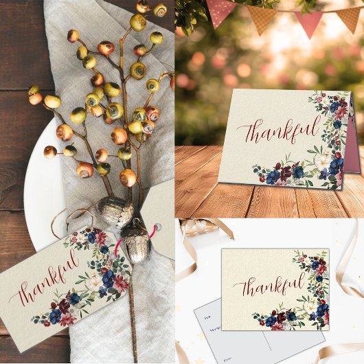 Rustic Florals Holiday Generic Custom Message Cadeaulabel