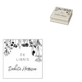 Rustic Florals Modern Script Custom Library Book Rubberstempel (Gestempeld)