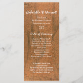 Rustic Flower Country Programme de mariage occiden (Dos)