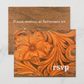 Rustic Flower Country Western Wedding RSVP (Voorkant / Achterkant)