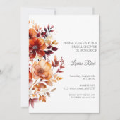 Rustic Flower Fall Bridal Shower Invitation (Devant)
