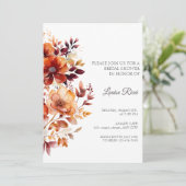 Rustic Flower Fall Bridal Shower Invitation (Debout devant)