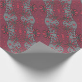 Rustic Flowers, Abstract Floral Pattern Ruby Grey Cadeaupapier (Hoek)