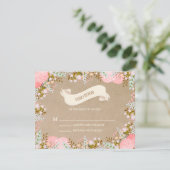 Rustic Flowers | Carte de réponse mariage (Debout devant)