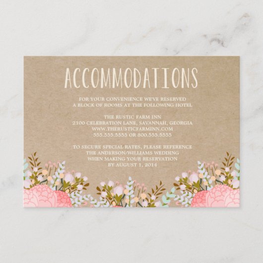 Rustic Flowers | Carte du boîtier de l'hébergement (Devant)