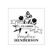 Rustic Flowers Custom Boho Ex Libris Bibliotheek B Rubberstempel (Afrduk)