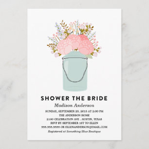 RUSTIC FLOWERS  INVITATION À LA DOUCHE BRIDALE