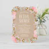 Rustic Flowers | Invitation de douche nuptiale (Debout devant)