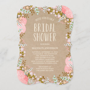 Rustic Flowers   Invitation de douche nuptiale