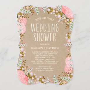 Rustic Flowers  Invitation Wedding shower